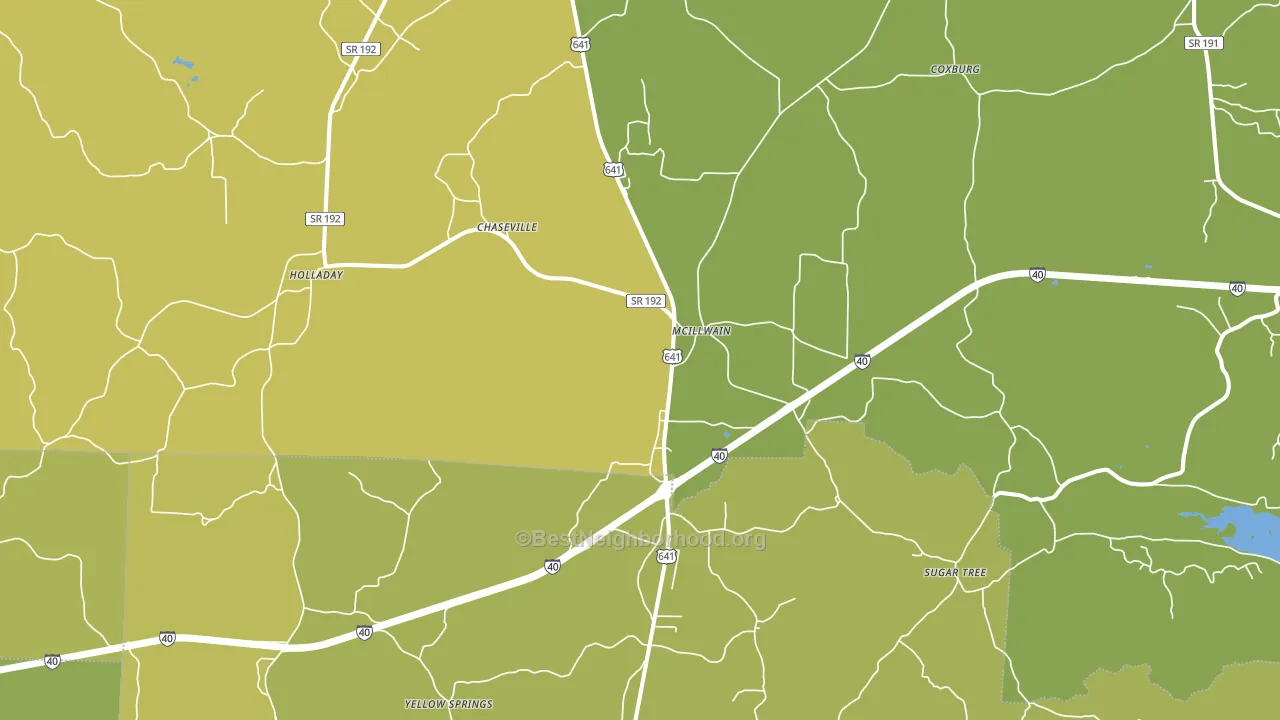 McIllwain, TN block-group voter-turnout map