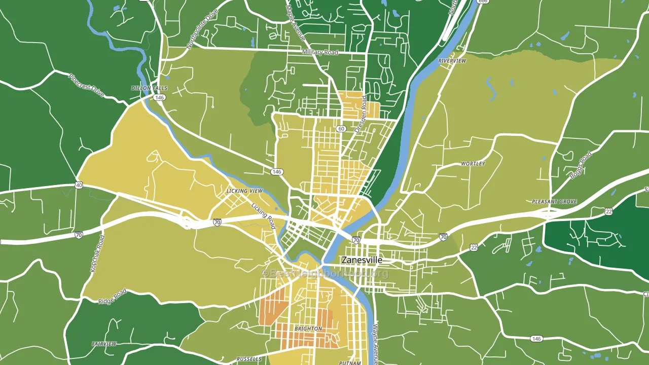 McIntire Terrace Historic District, Zanesville, OH block-group voter-turnout map