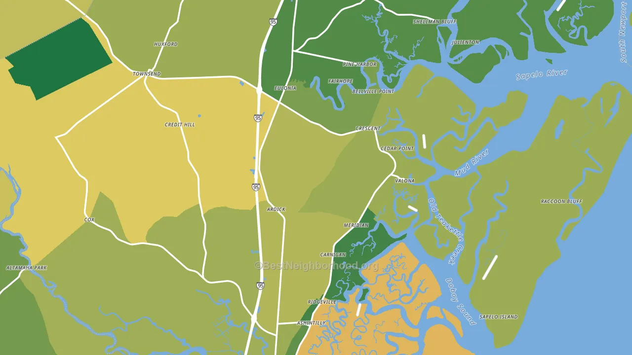 McIntosh County, GA block-group voter-turnout map