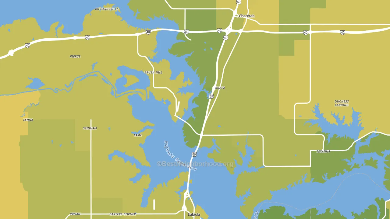 McIntosh County, OK block-group voter-turnout map