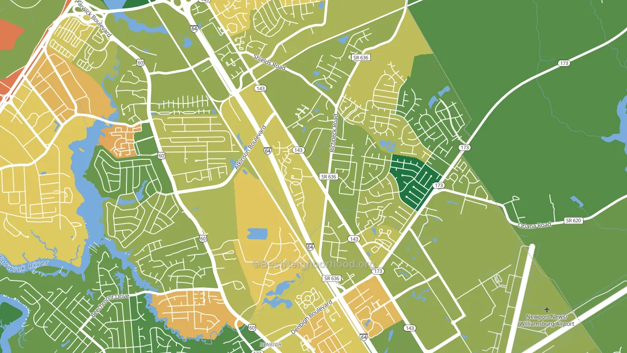 McIntosh, Newport News, VA block-group voter-turnout map