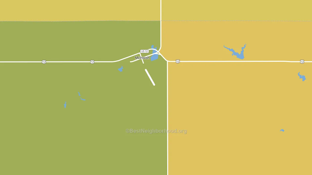 McIntosh, SD block-group voter-turnout map