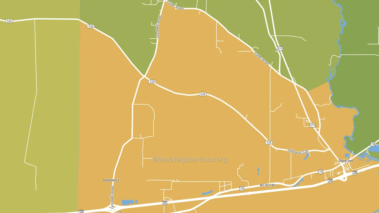 McIntyre, LA block-group voter-turnout map