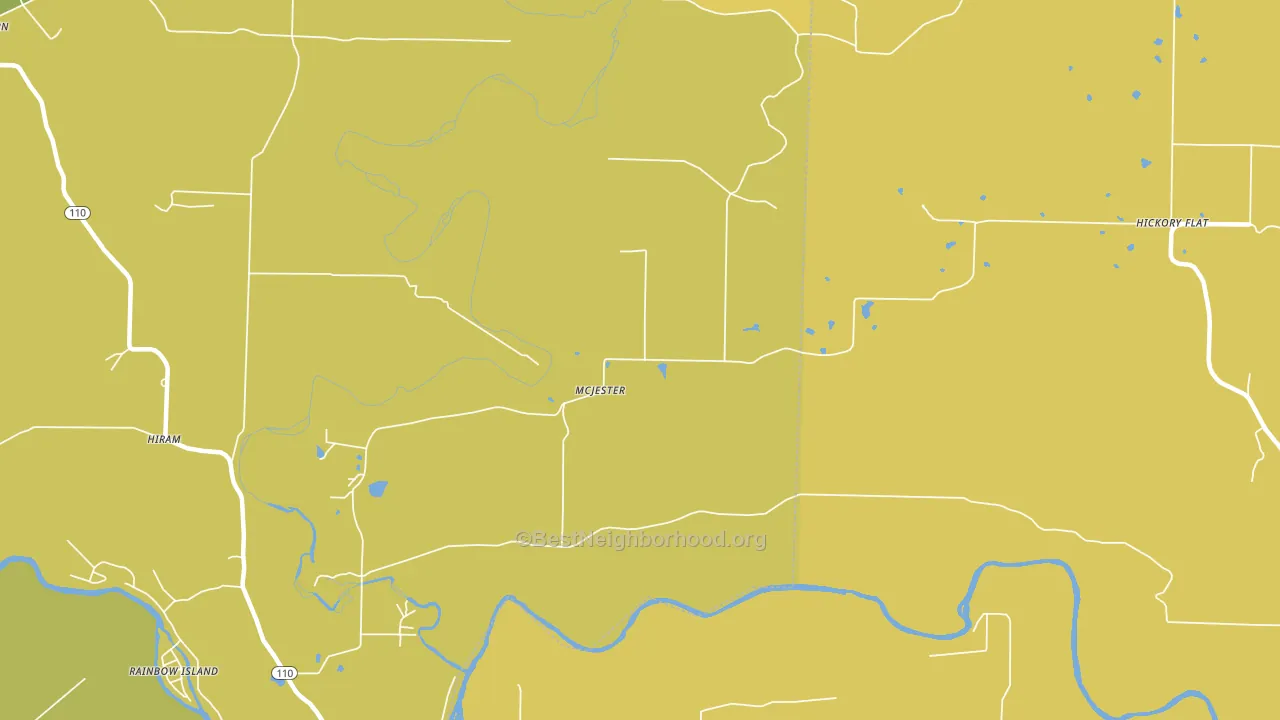 McJester, AR block-group voter-turnout map