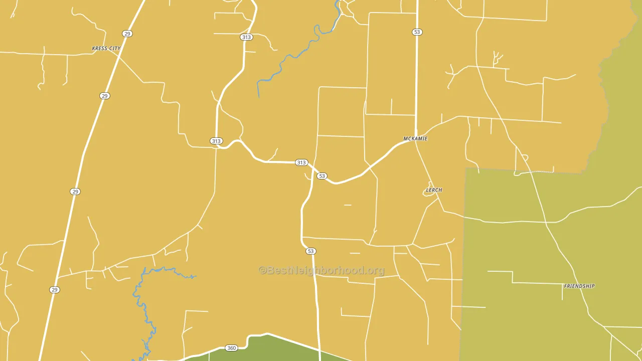 McKamie, AR block-group voter-turnout map