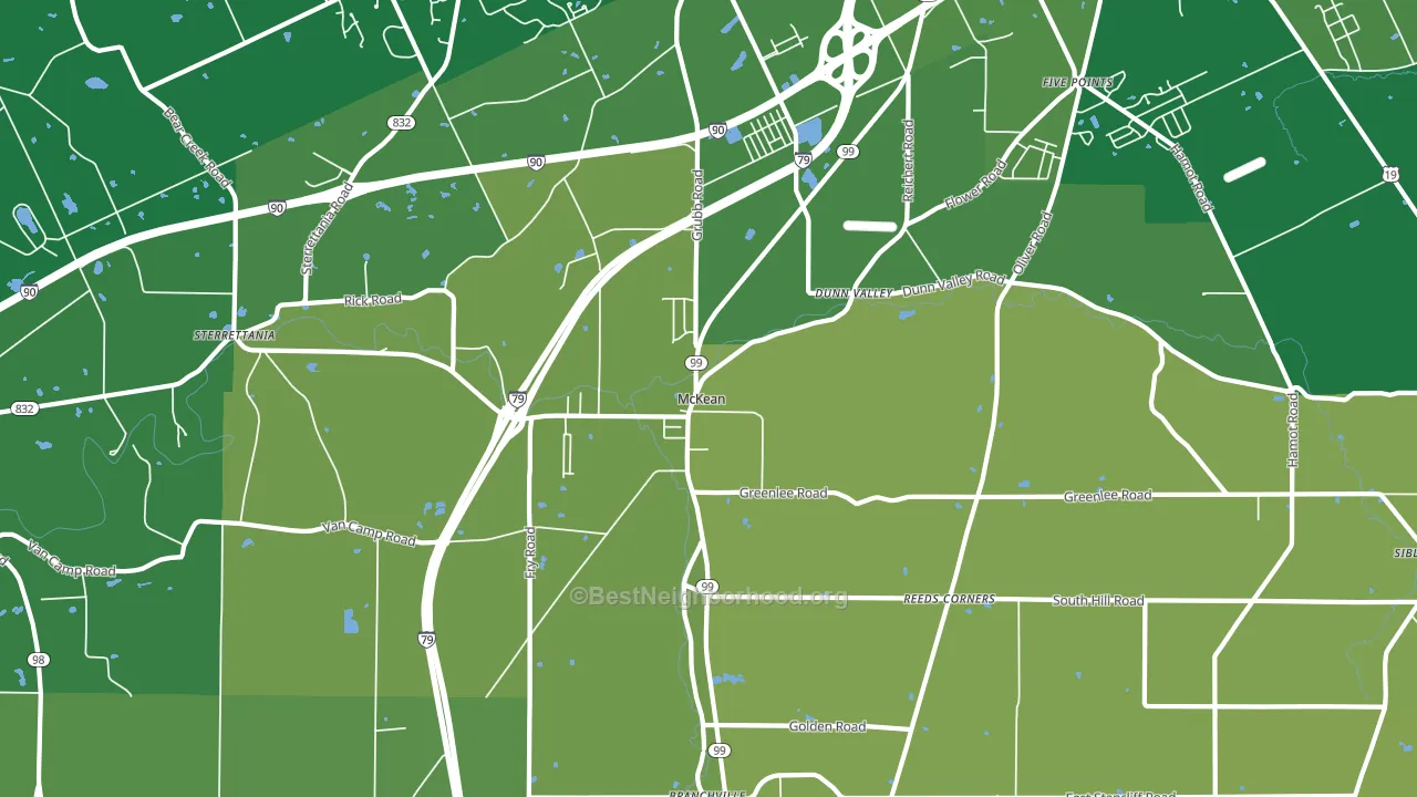 McKean, PA block-group voter-turnout map