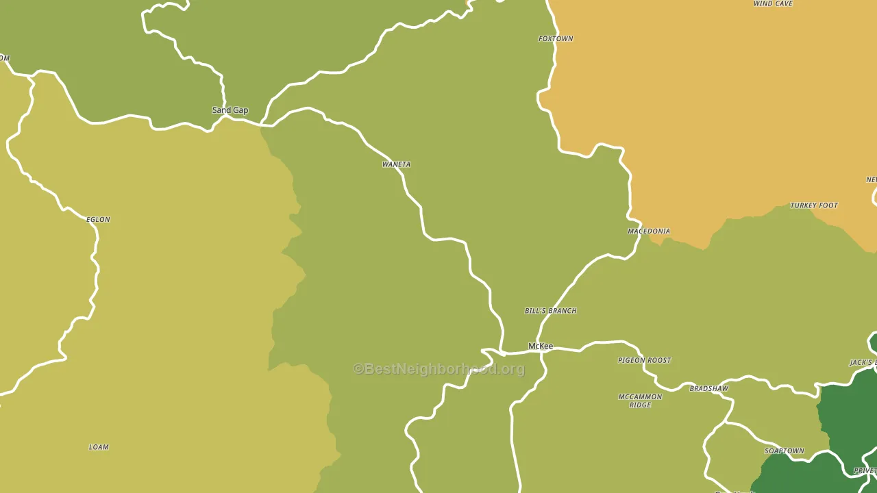 McKee, KY block-group voter-turnout map