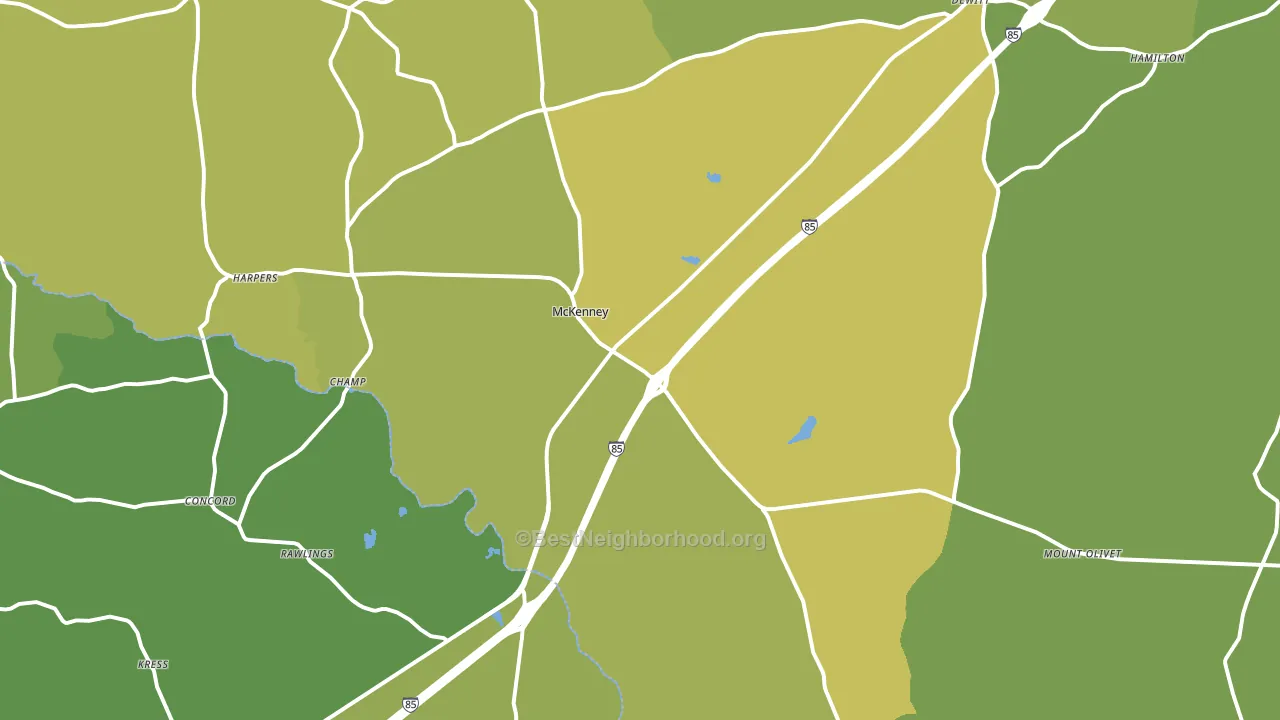 McKenney, VA block-group voter-turnout map