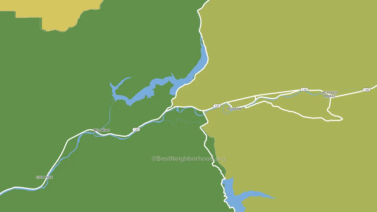McKenzie Bridge, OR block-group voter-turnout map