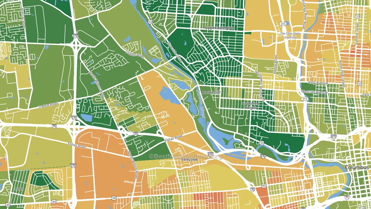 McKinley Avenue Corridor, Columbus, OH block-group voter-turnout map