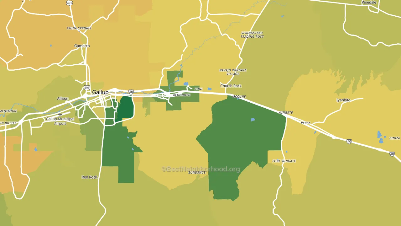 McKinley County, NM block-group voter-turnout map