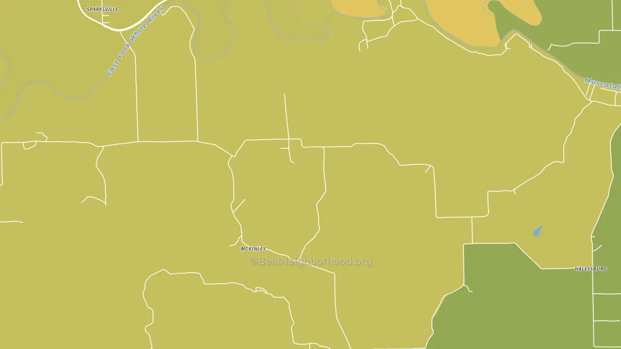 McKinley, IN block-group voter-turnout map