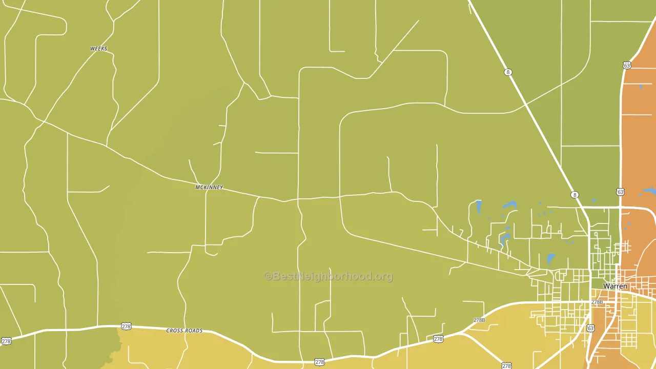 McKinney, AR block-group voter-turnout map