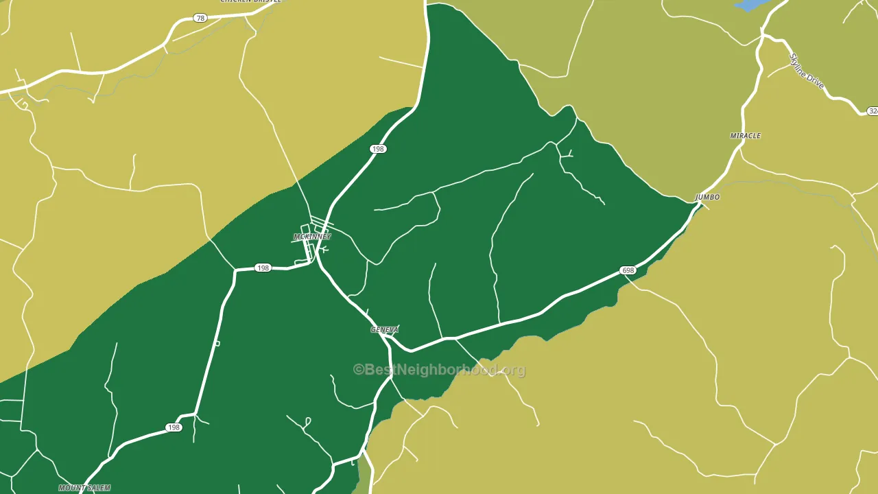 McKinney, KY block-group voter-turnout map