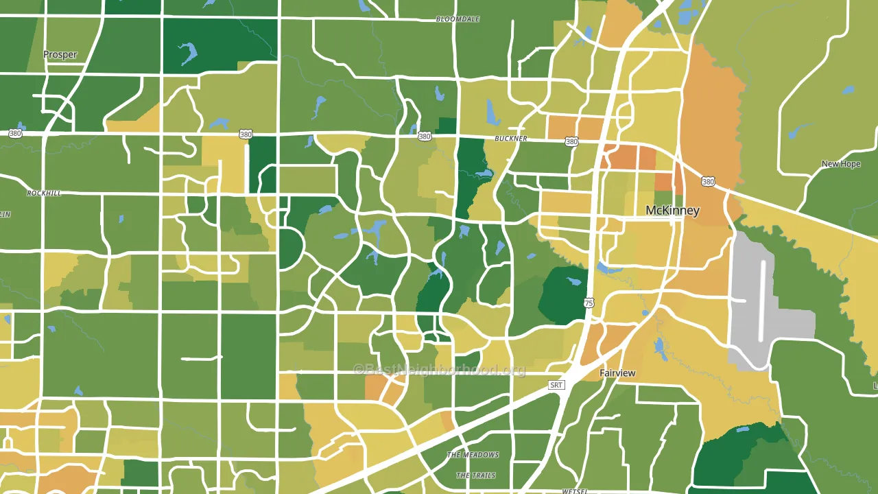 McKinney, TX block-group voter-turnout map