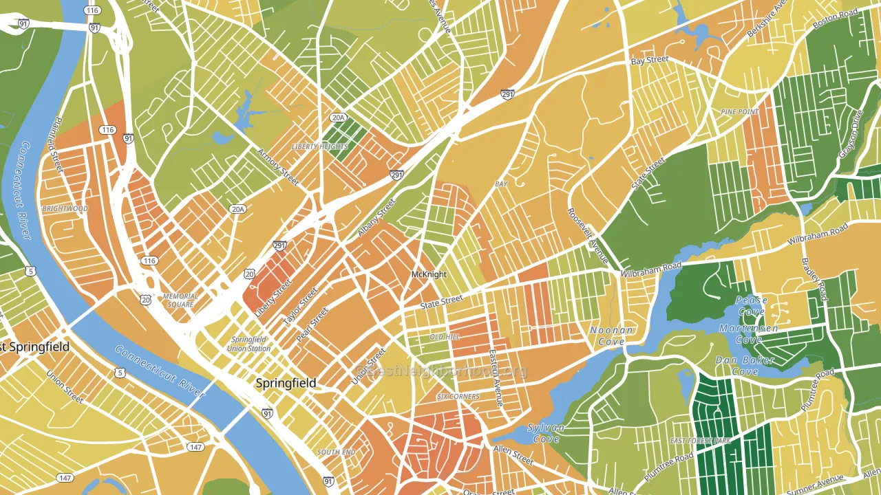 McKnight, Springfield, MA block-group voter-turnout map