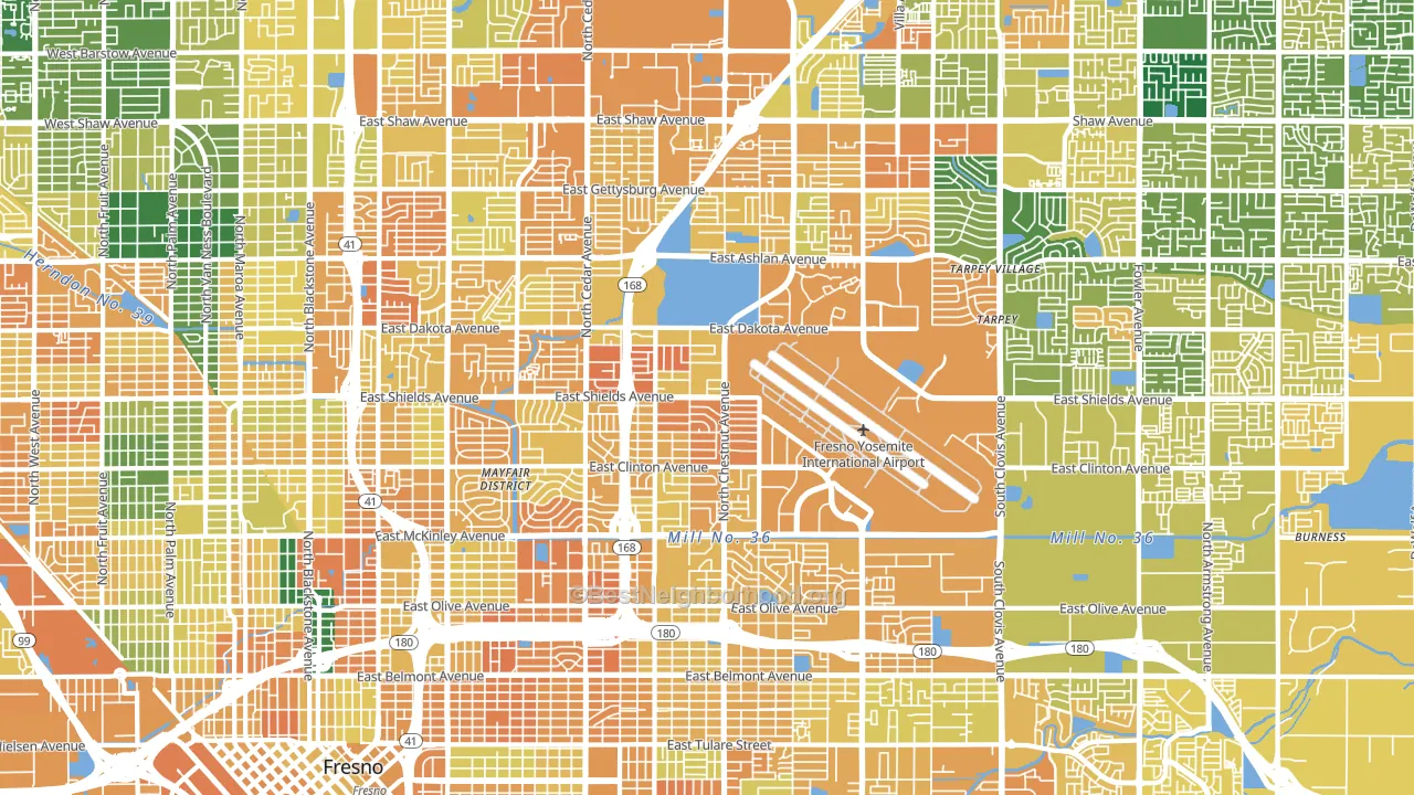 McLane, Fresno, CA block-group voter-turnout map