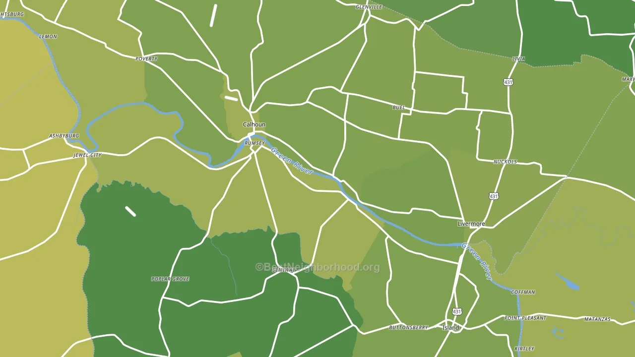 McLean County, KY block-group voter-turnout map