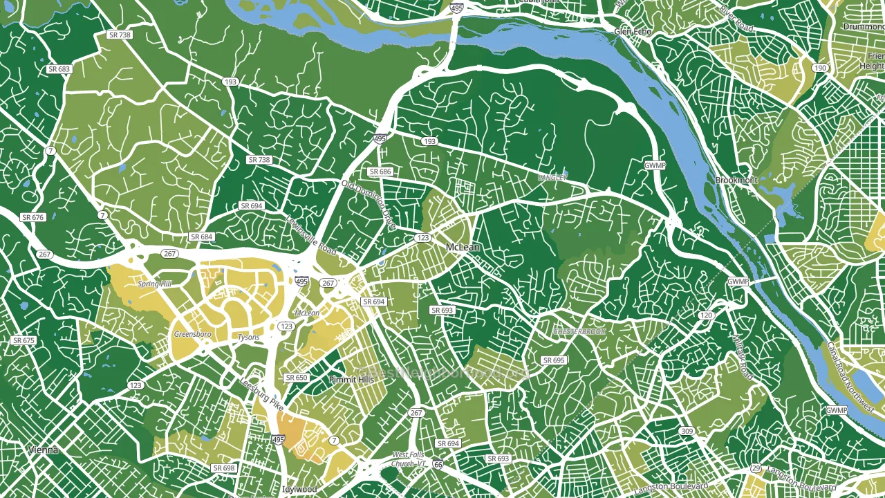 McLean, VA block-group voter-turnout map
