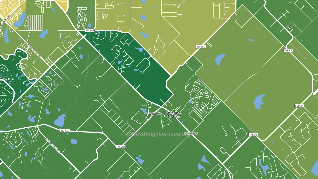 McLendon-Chisholm, TX block-group voter-turnout map