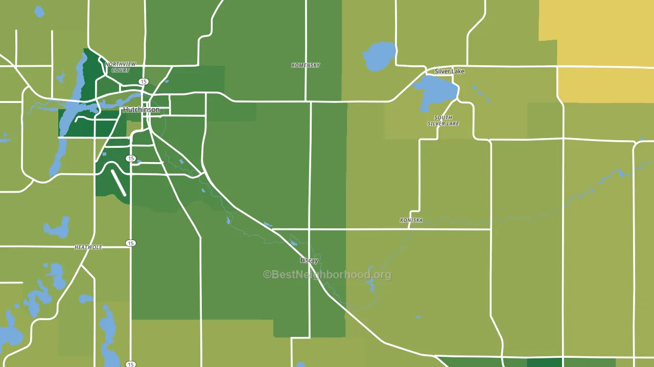 McLeod County, MN block-group voter-turnout map