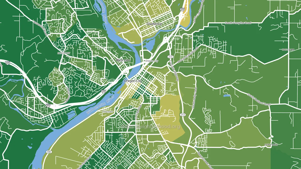 McLoughlin, Oregon City, OR block-group voter-turnout map