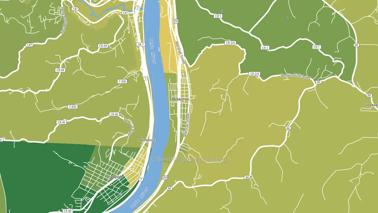 McMechen, WV block-group voter-turnout map