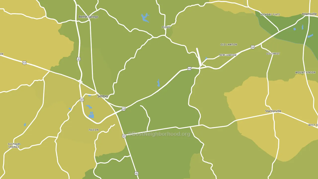 McNairy County, TN block-group voter-turnout map
