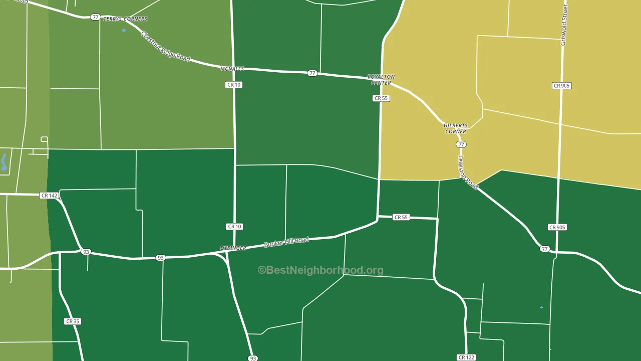 McNalls, NY block-group voter-turnout map