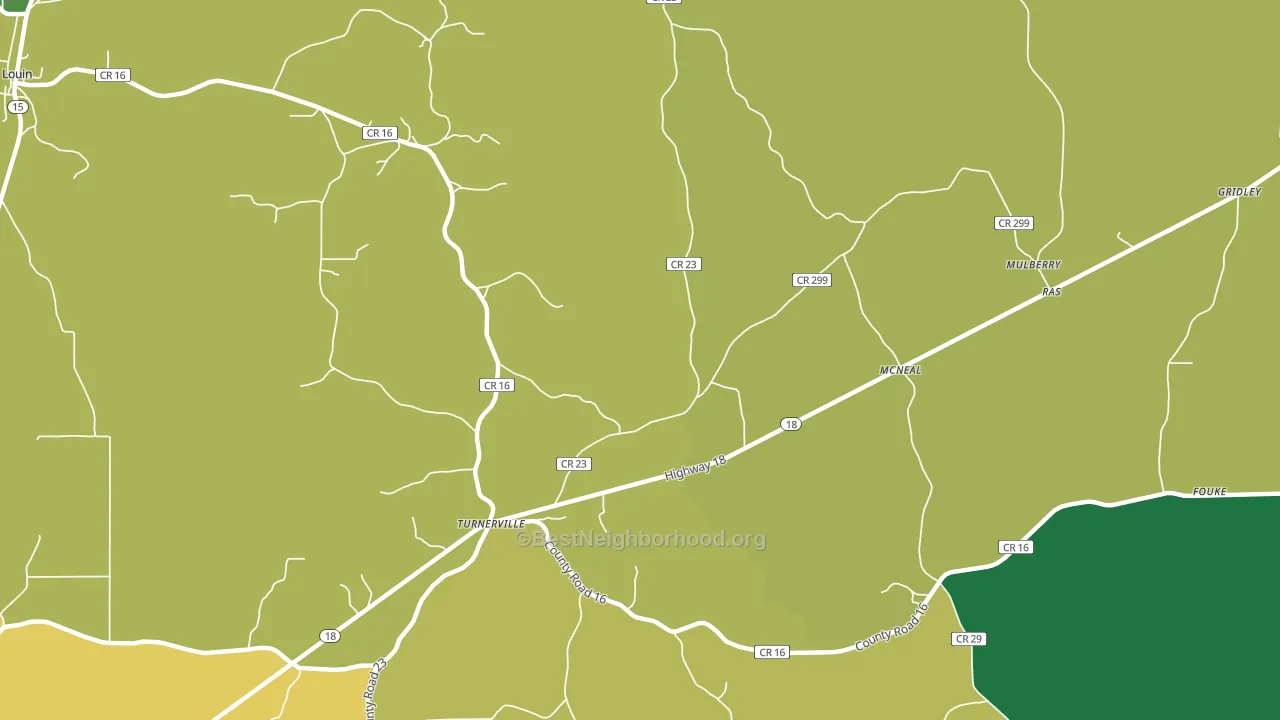 McNeal, MS block-group voter-turnout map