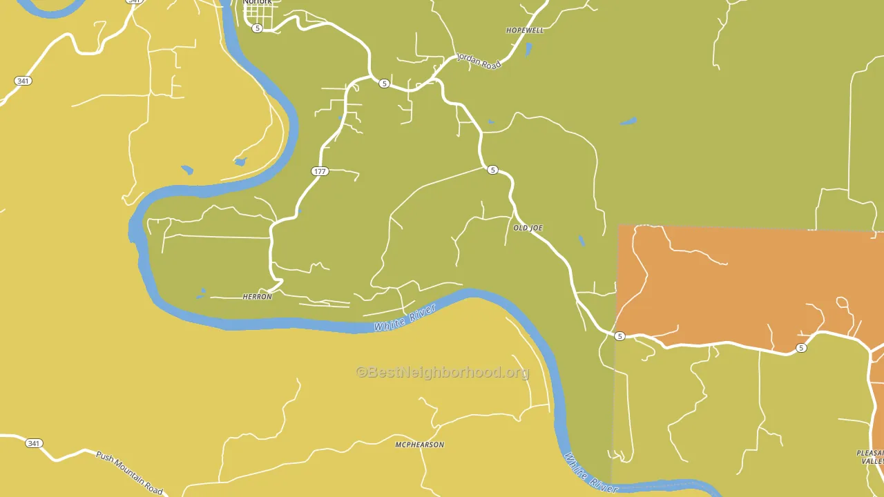 McPhearson, AR block-group voter-turnout map