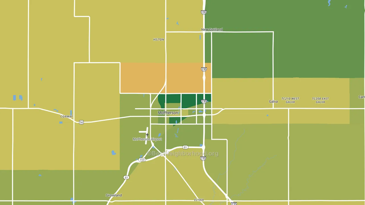 McPherson County, KS block-group voter-turnout map