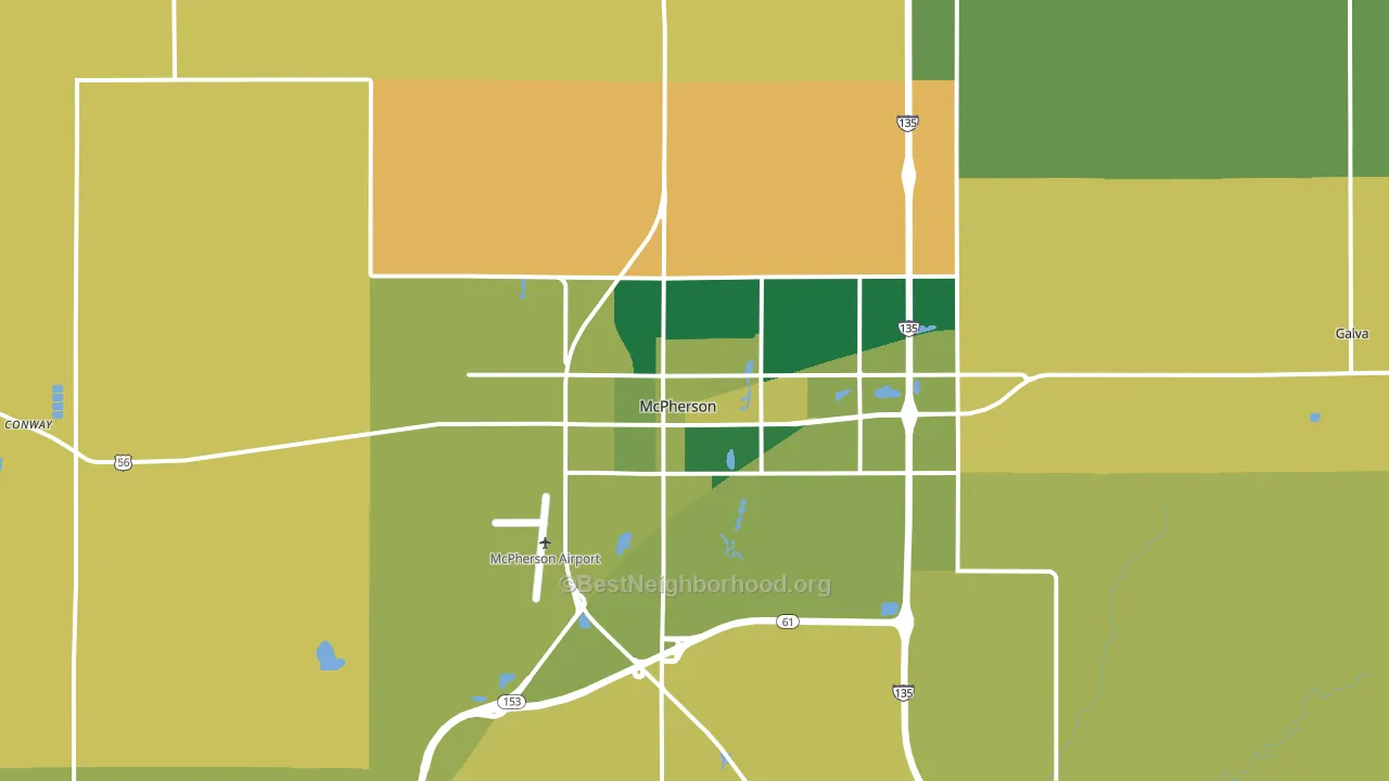McPherson, KS block-group voter-turnout map