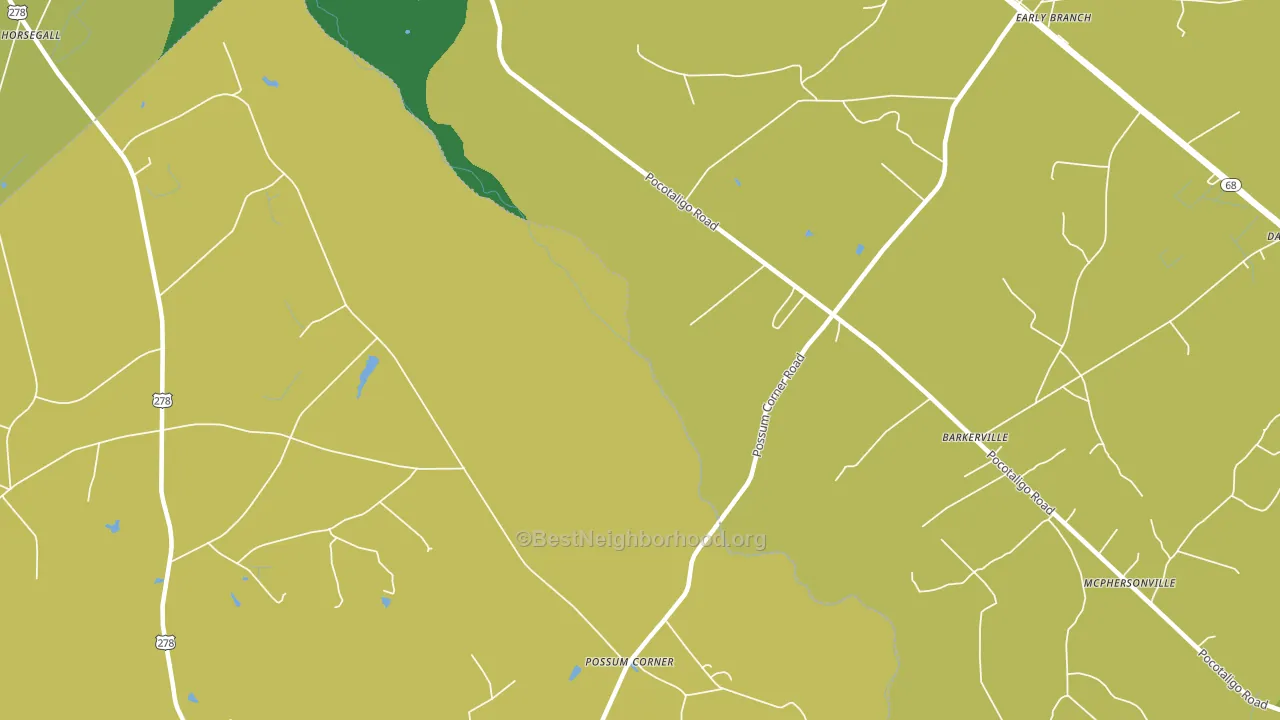 McPhersonville, SC block-group voter-turnout map