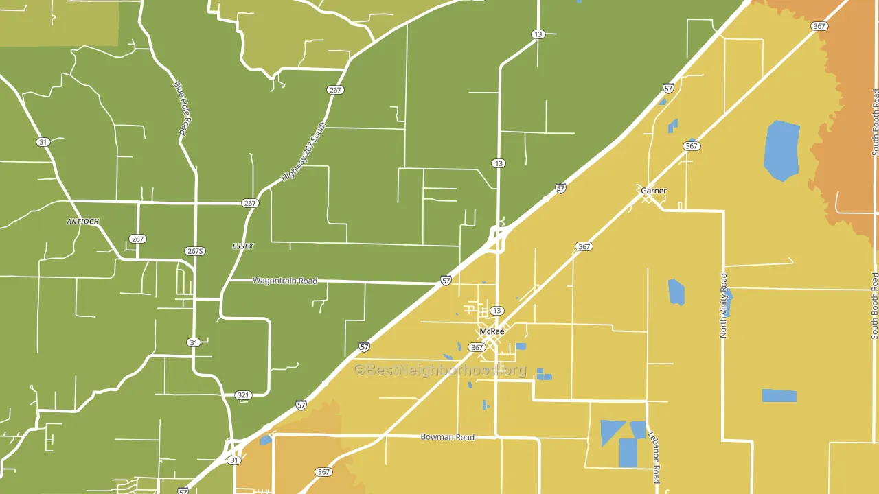 McRae, AR block-group voter-turnout map