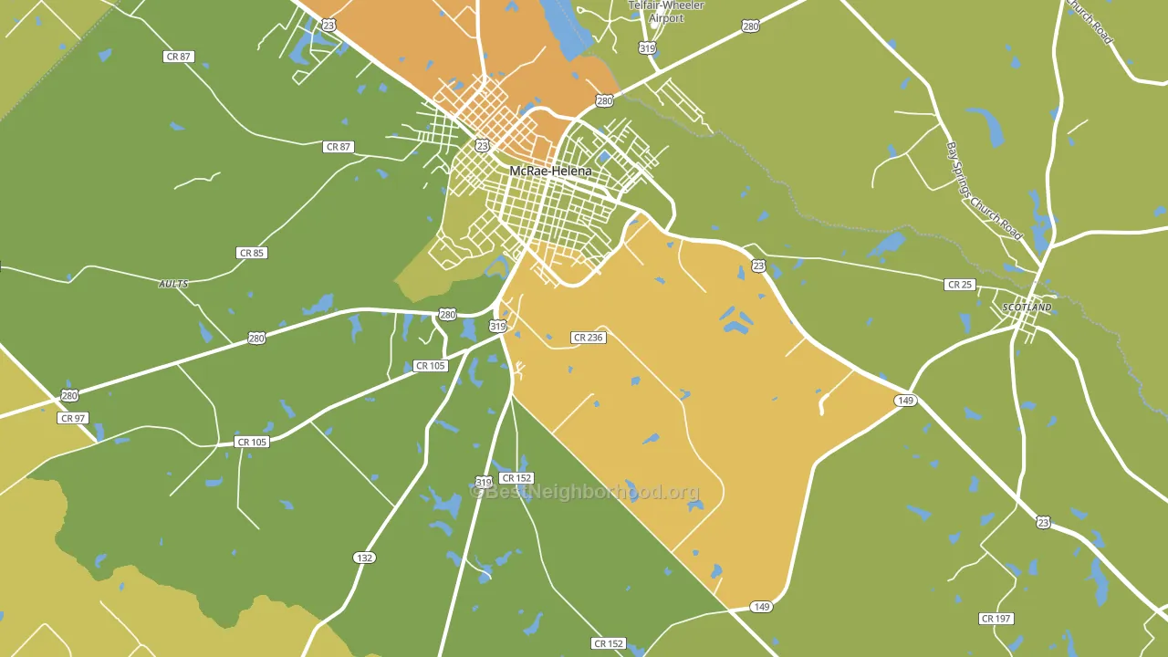 McRae, GA block-group voter-turnout map