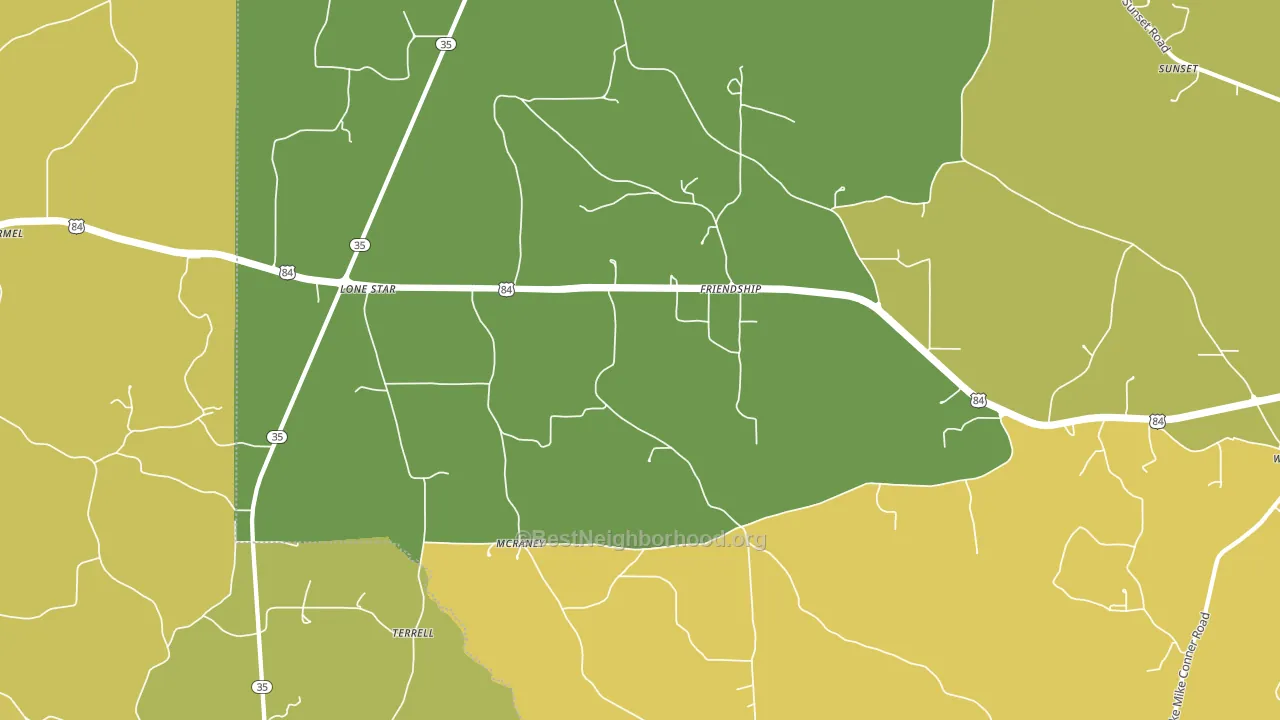 McRaney, MS block-group voter-turnout map