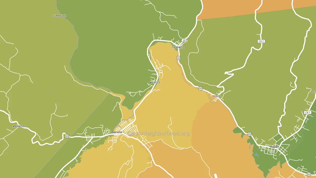 McRoss, WV block-group voter-turnout map
