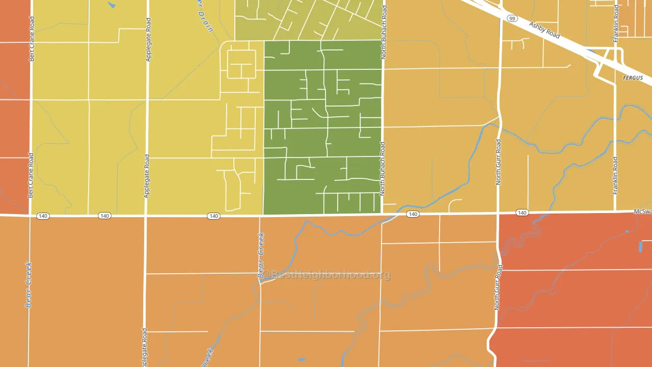 McSwain, CA block-group voter-turnout map