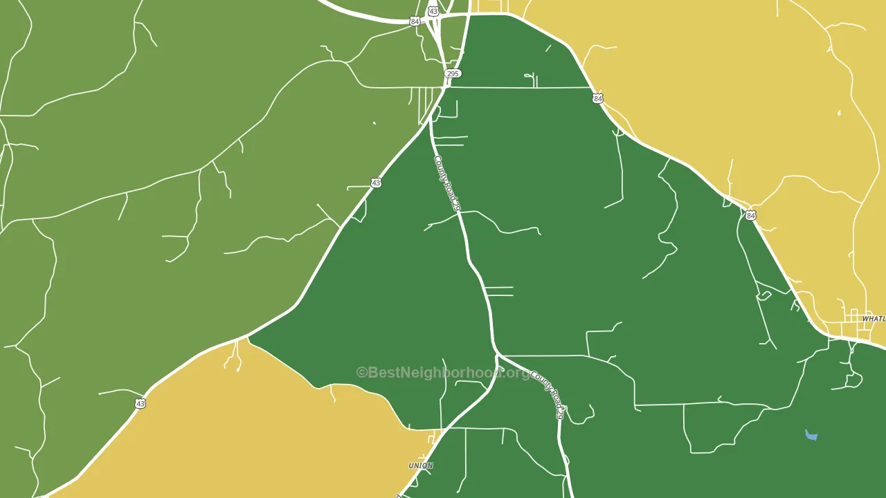 McVay, AL block-group voter-turnout map