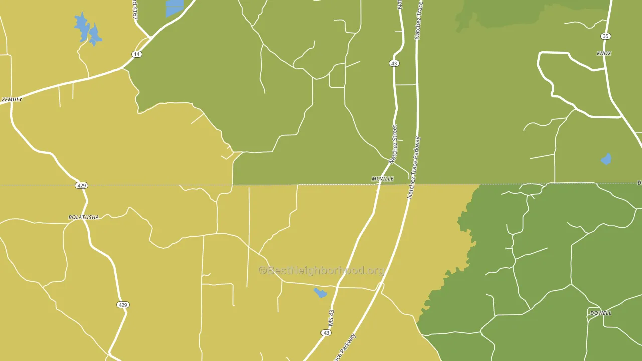 McVille, MS block-group voter-turnout map