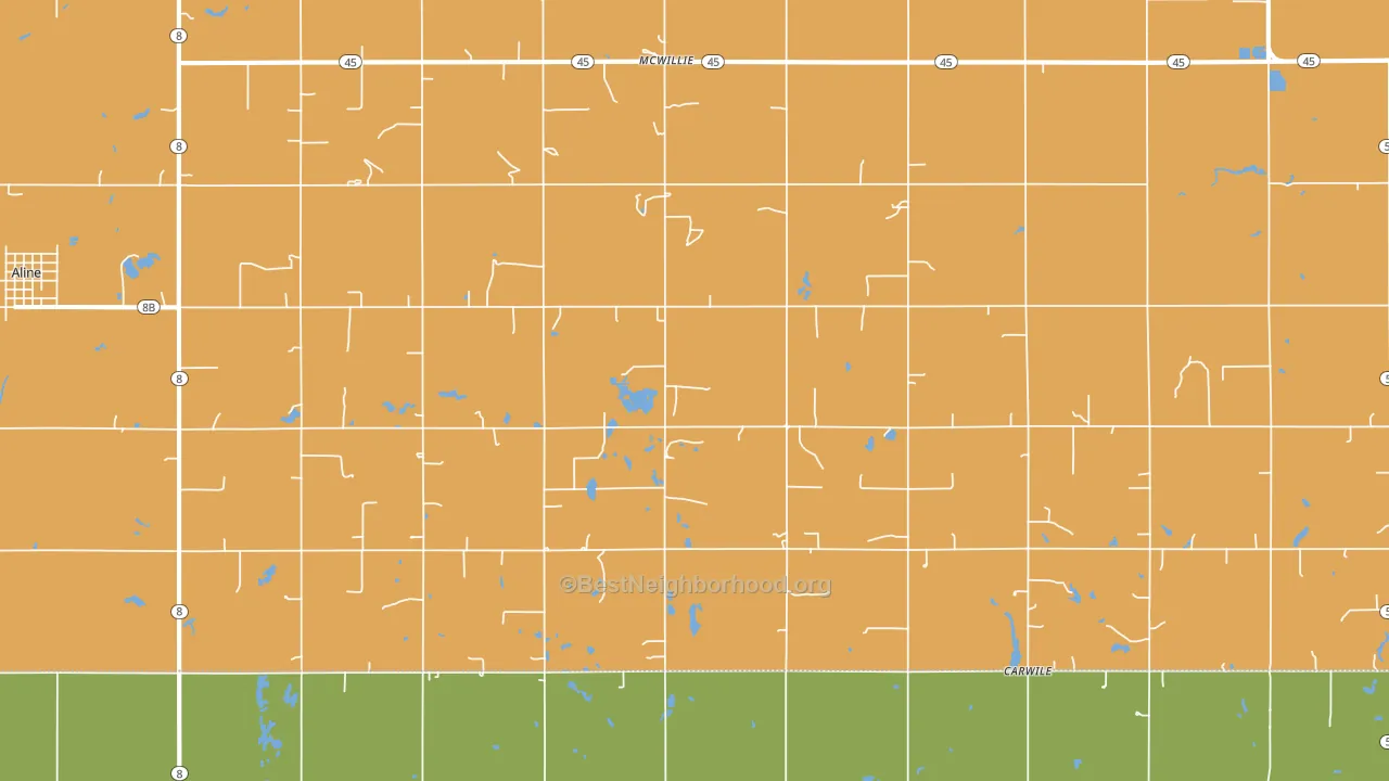 McWillie, OK block-group voter-turnout map