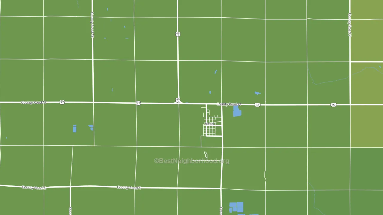 Mead, NE block-group voter-turnout map
