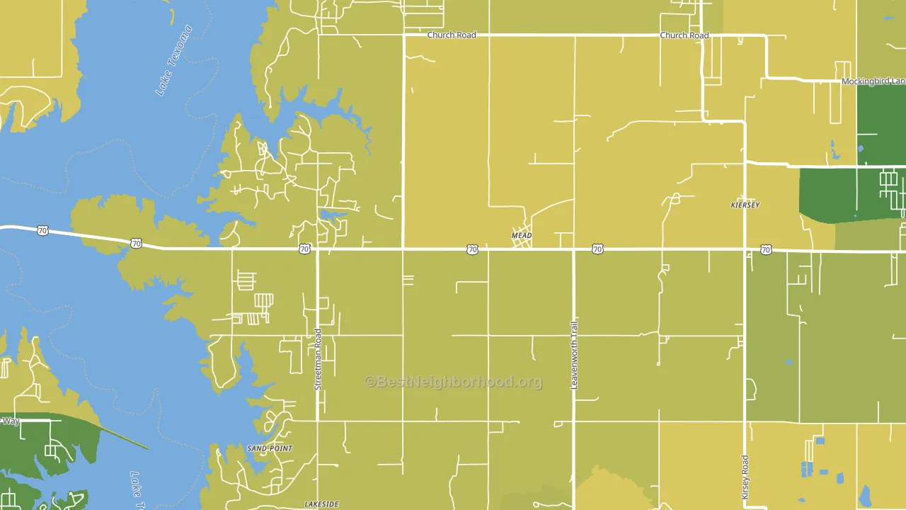 Mead, OK block-group voter-turnout map