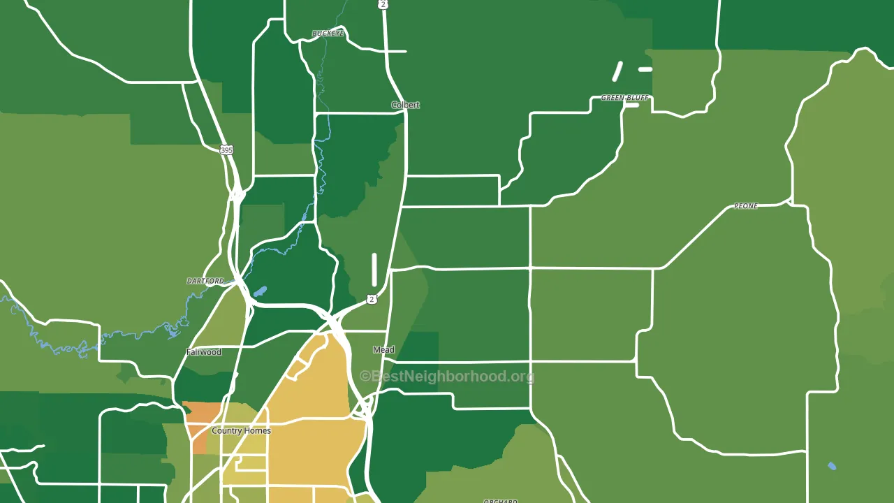 Mead, WA block-group voter-turnout map