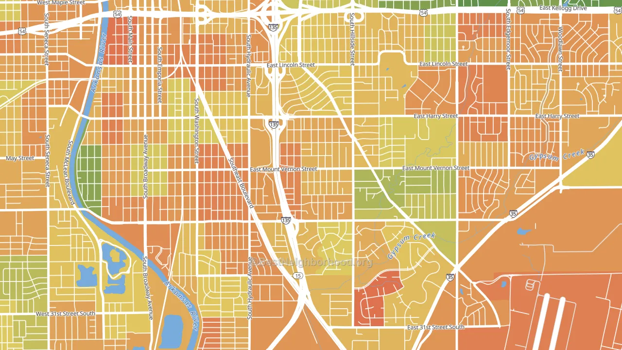 Mead, Wichita, KS block-group voter-turnout map