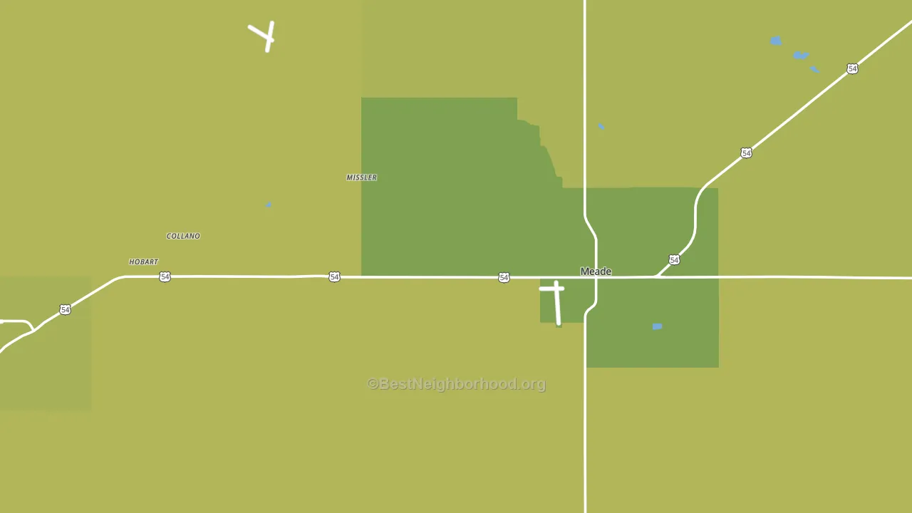 Meade County, KS block-group voter-turnout map