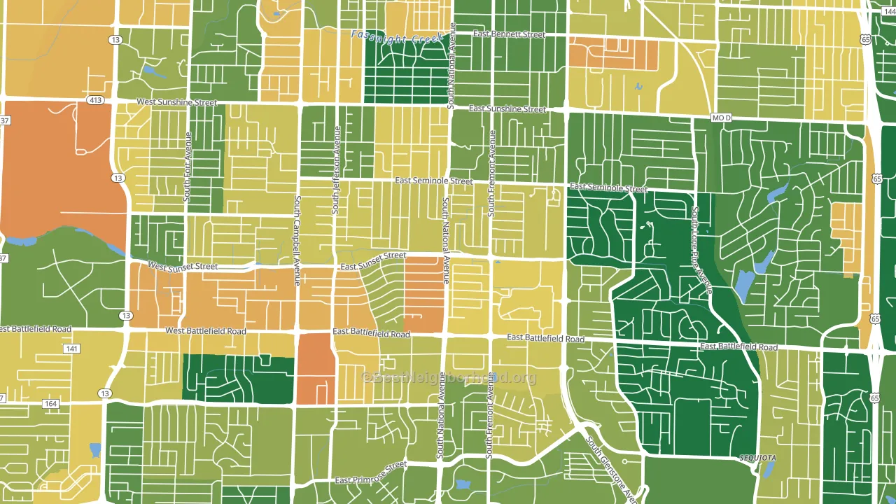 Meador Park, Springfield, MO block-group voter-turnout map