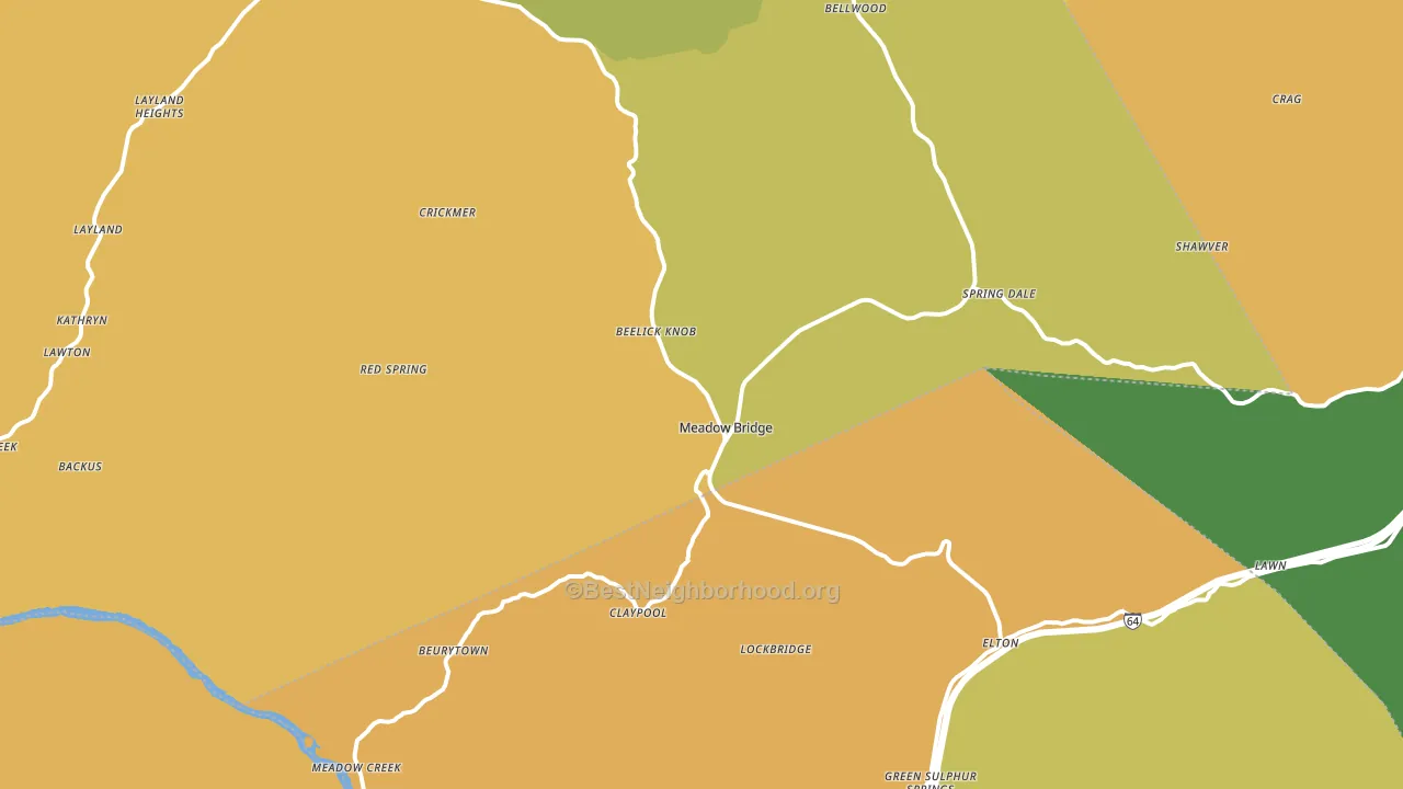Meadow Bridge, WV block-group voter-turnout map