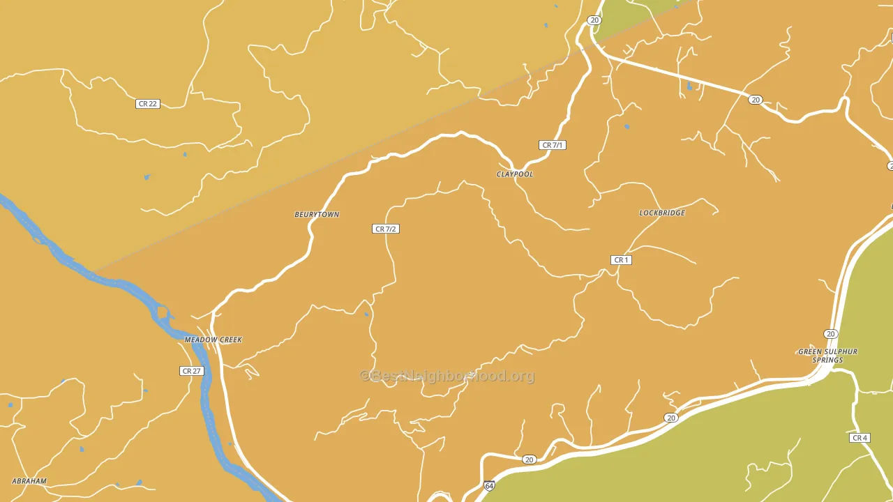 Meadow Creek, WV block-group voter-turnout map
